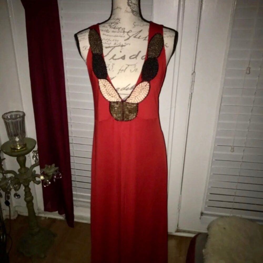 Kim Kardashian red maxi dress